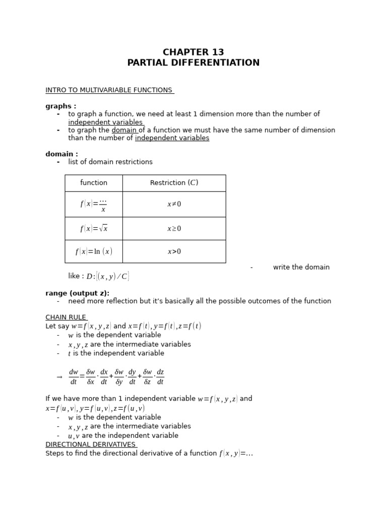 Chapter 13 | PDF | Function (Mathematics) | Derivative