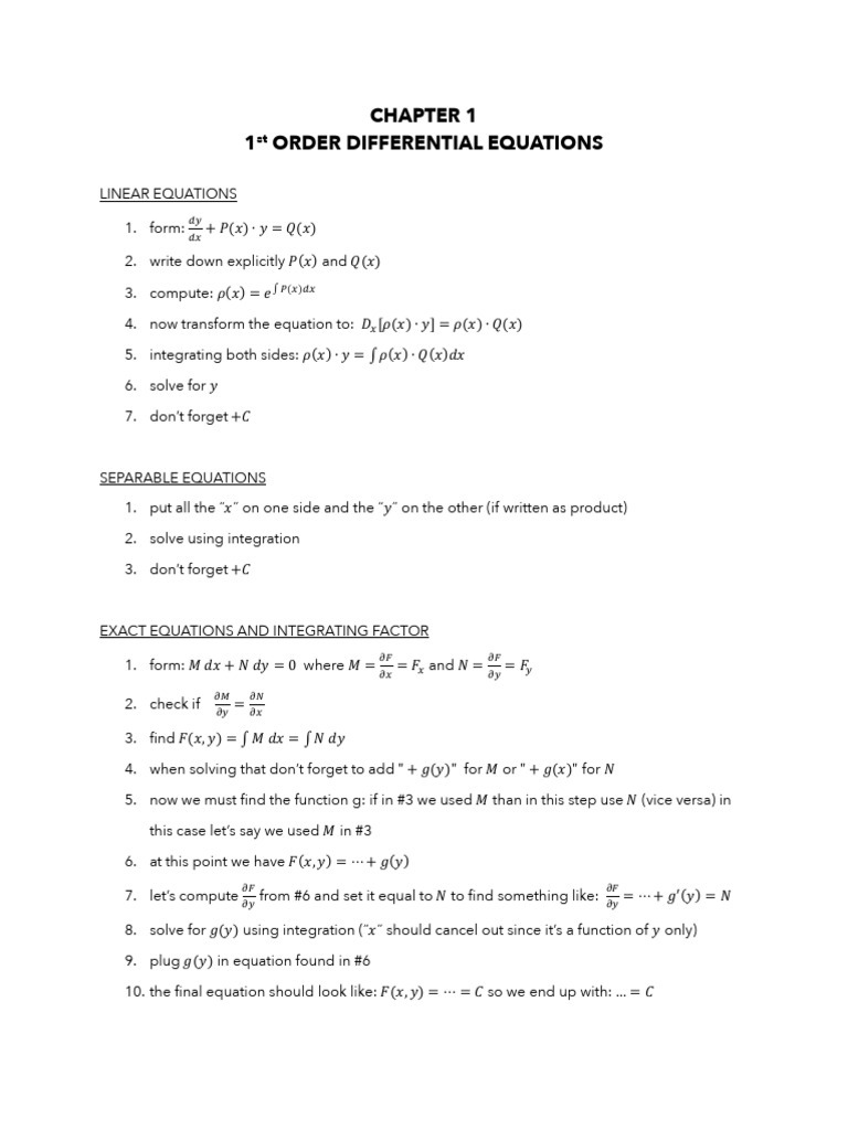 chapter 1 | PDF | Equations | Ordinary Differential Equation