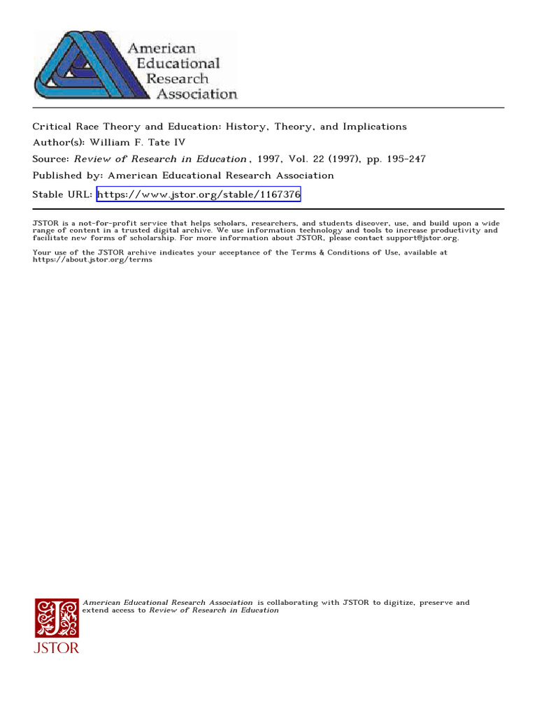 Critical Race Theory in Education Insights | PDF | Critical Race Theory ...