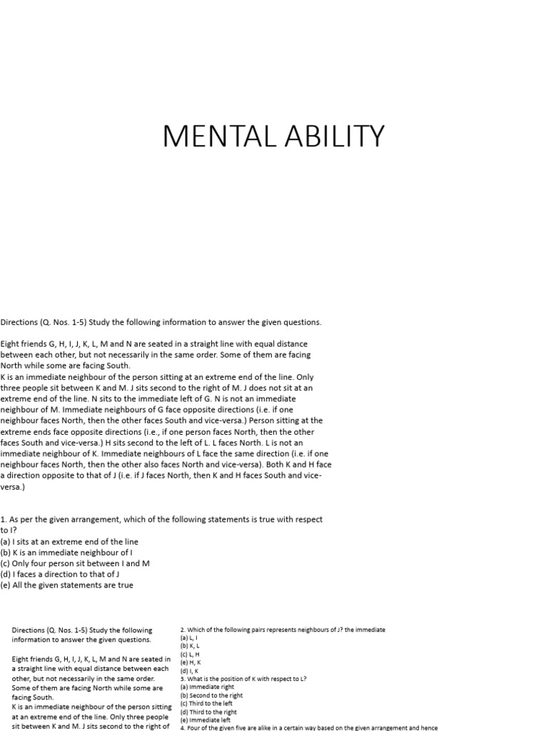 MENTAL ABILITY | PDF | Social Sciences | Science