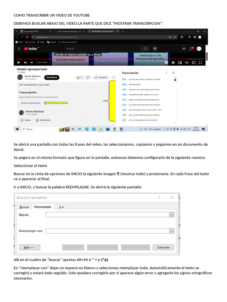 Como Transcribir Un Video de Youtube | PDF
