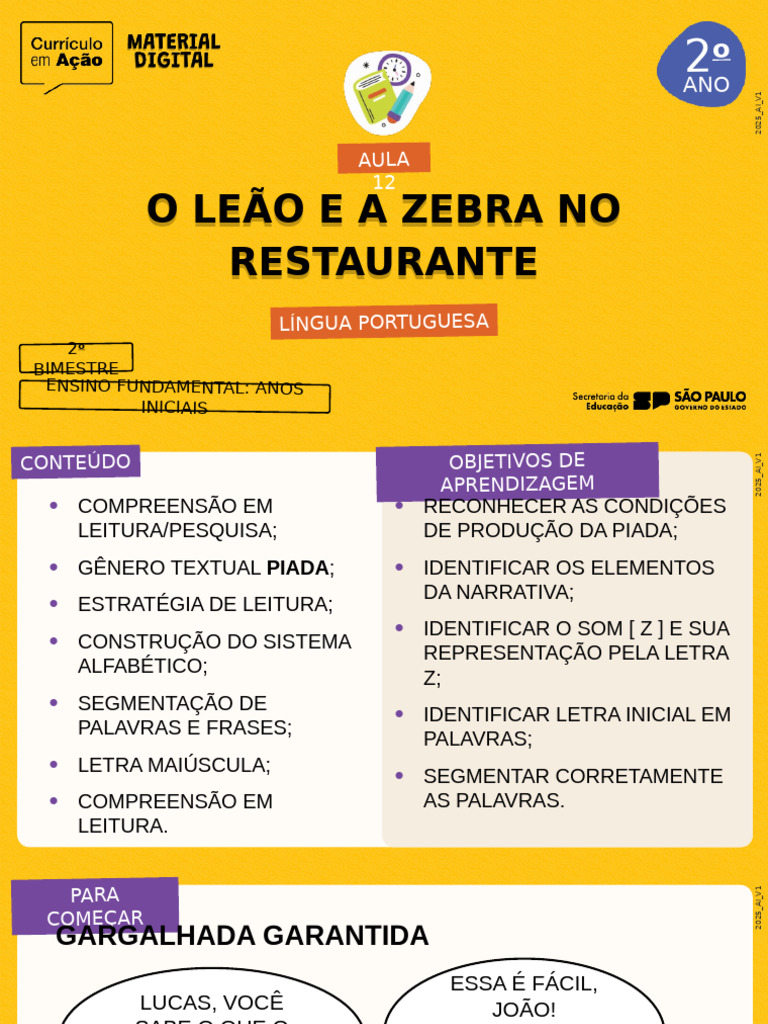 Piada do Leão e Zebra no Restaurante | PDF | Piadas | Comunicação humana