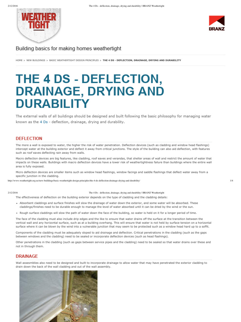 Weathertight Design: The 4 Ds Explained | PDF | Wall | Window