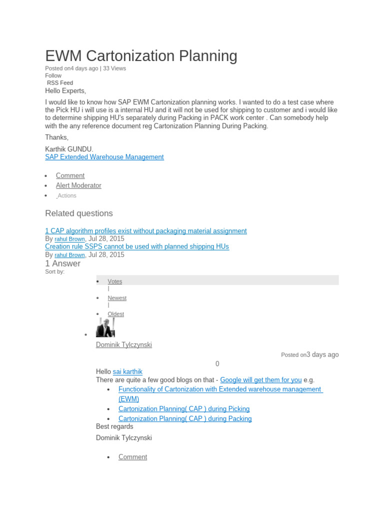 SAP EWM Cartonization Planning Guide | PDF