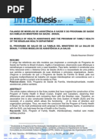 FALANDO DE MODELOS DE ASSISTÊNCIA À SAÚDE E DO PROGRAMA DE SAÚDE