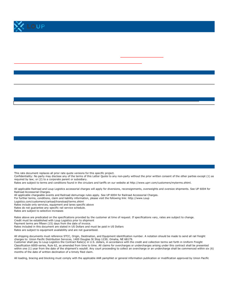 Omaha Lumber Rate Quote 2018-2019 | PDF | Logistics | Cargo