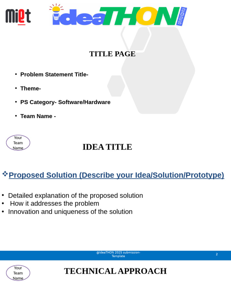 IdeaTHON 2025 Submission Guidelines | PDF | Microsoft Power Point ...
