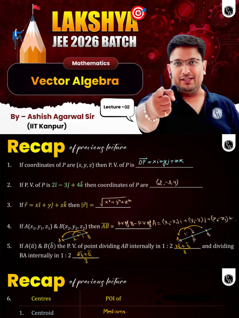 Vector Algebra 02 Class Notes - Removed | PDF