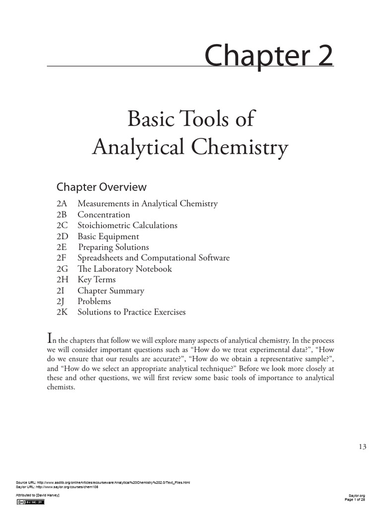 Basic Tools of Analytical Chemistry David Harvey 1537 | PDF