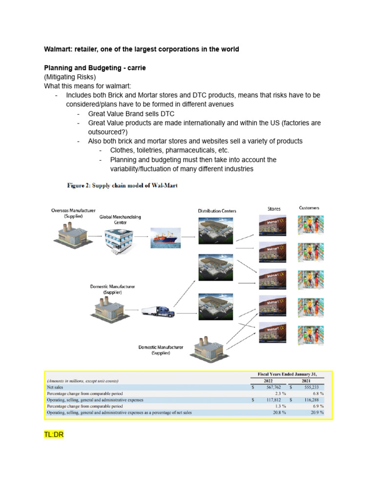 Walmart's Strategic Planning and Risk Management | PDF | Walmart ...