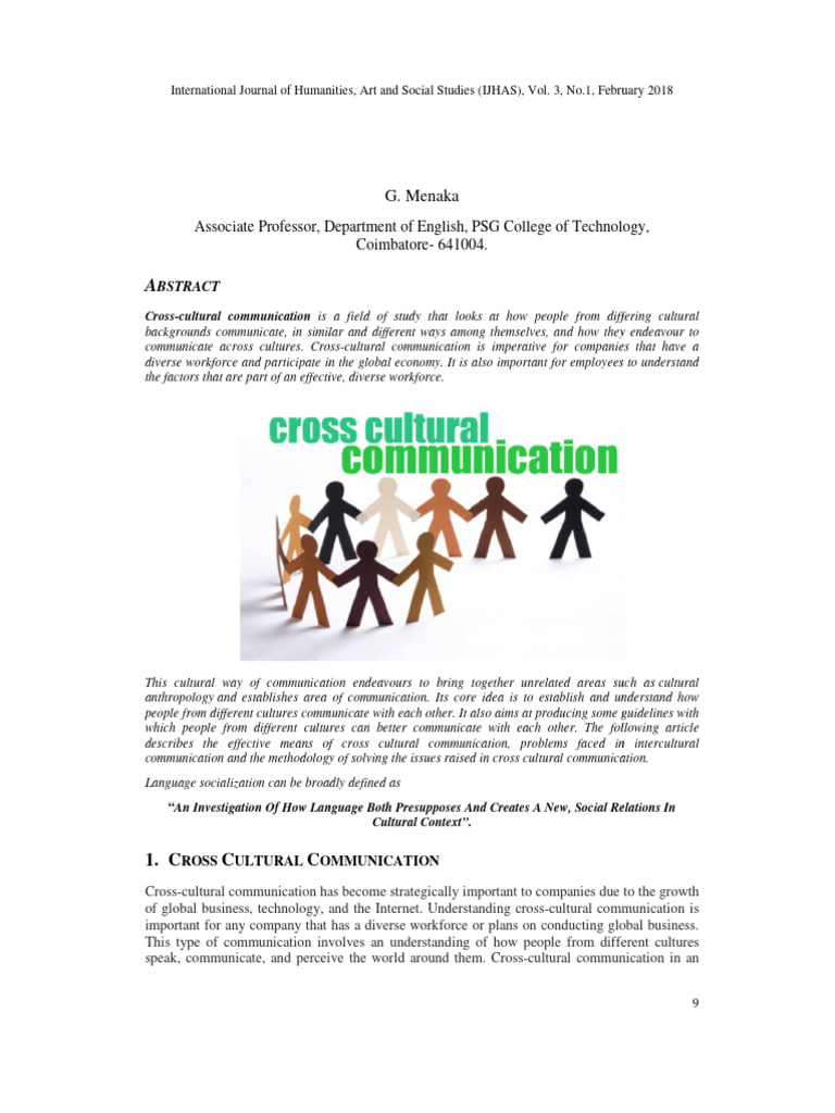 3118ijhas02 | PDF | Cross Cultural Communication | Nonverbal Communication
