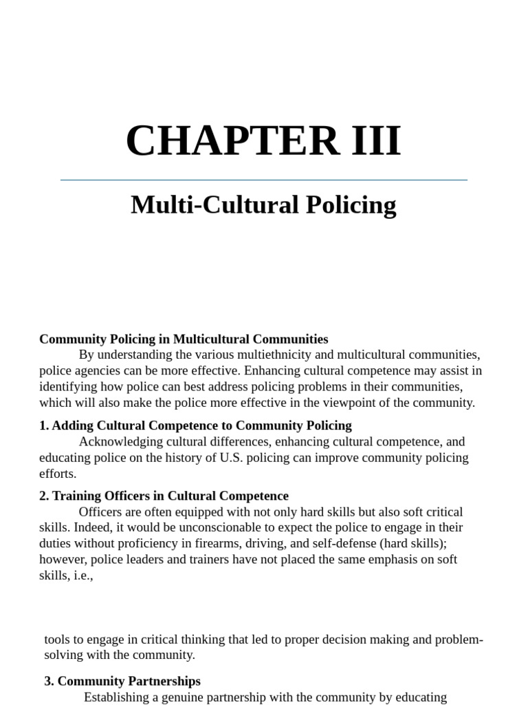 Enhancing Cultural Competence in Policing | PDF | Police | Community ...