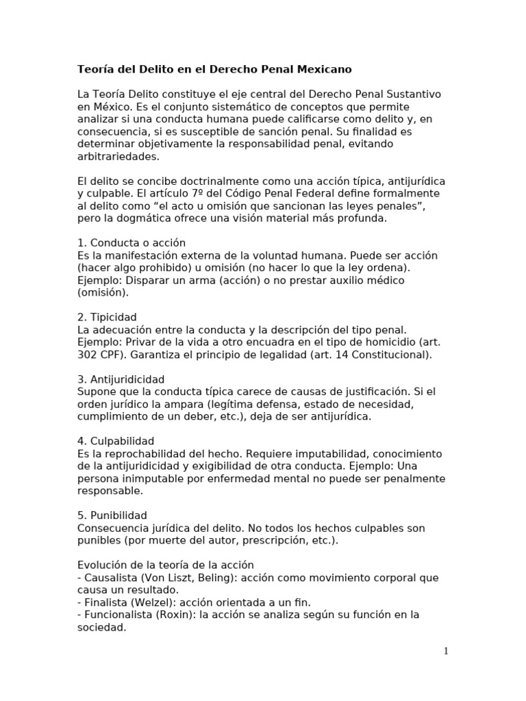 CLASE 2 Teoria Del Delito | PDF | Derecho penal | Homicidio