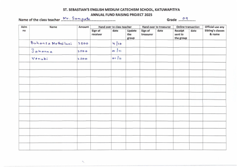 Grade 09 - Fund Collection As at 04-11-2025 | PDF