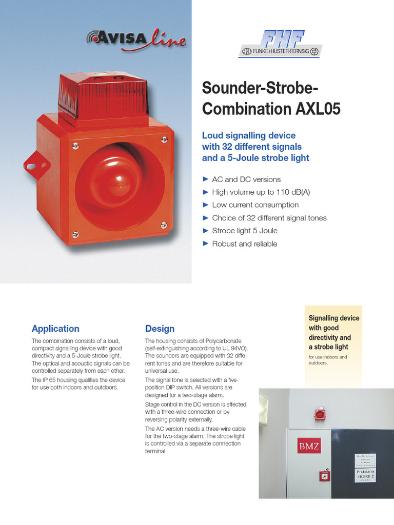 Alarma Visual Sonora DataSheet | PDF | Direct Current | Alternating Current
