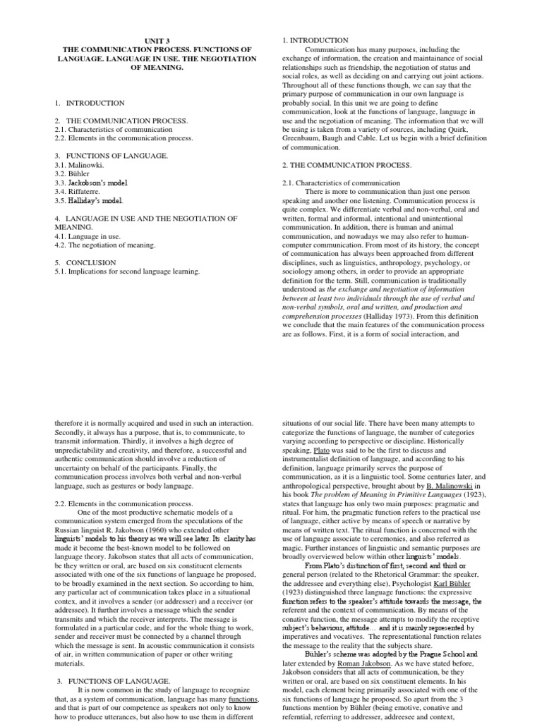 Functions of Language in Communication | PDF | Negotiation | Linguistics