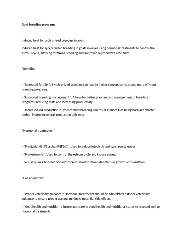 Goat Breeding Program | PDF | Selective Breeding