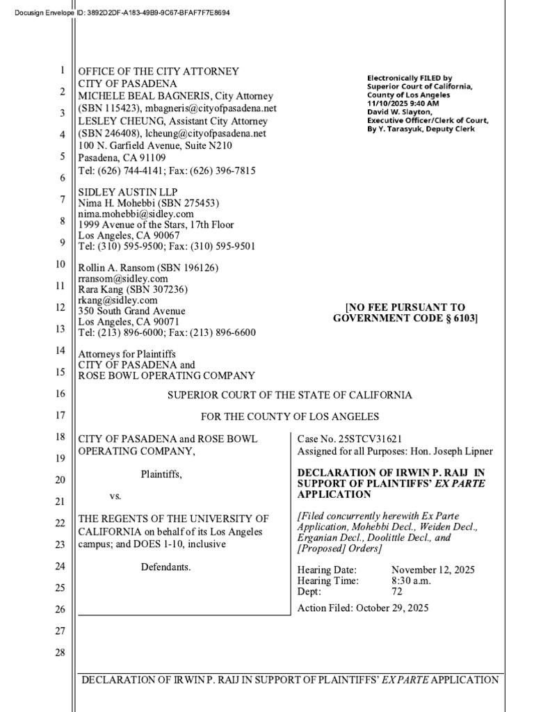 Declaration of Irwin P. Raij | PDF