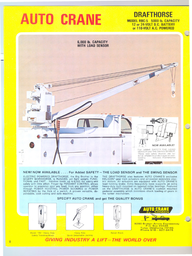 Drafthorse Rbc5 1977 1978 | PDF | Crane (Machine) | Equipment