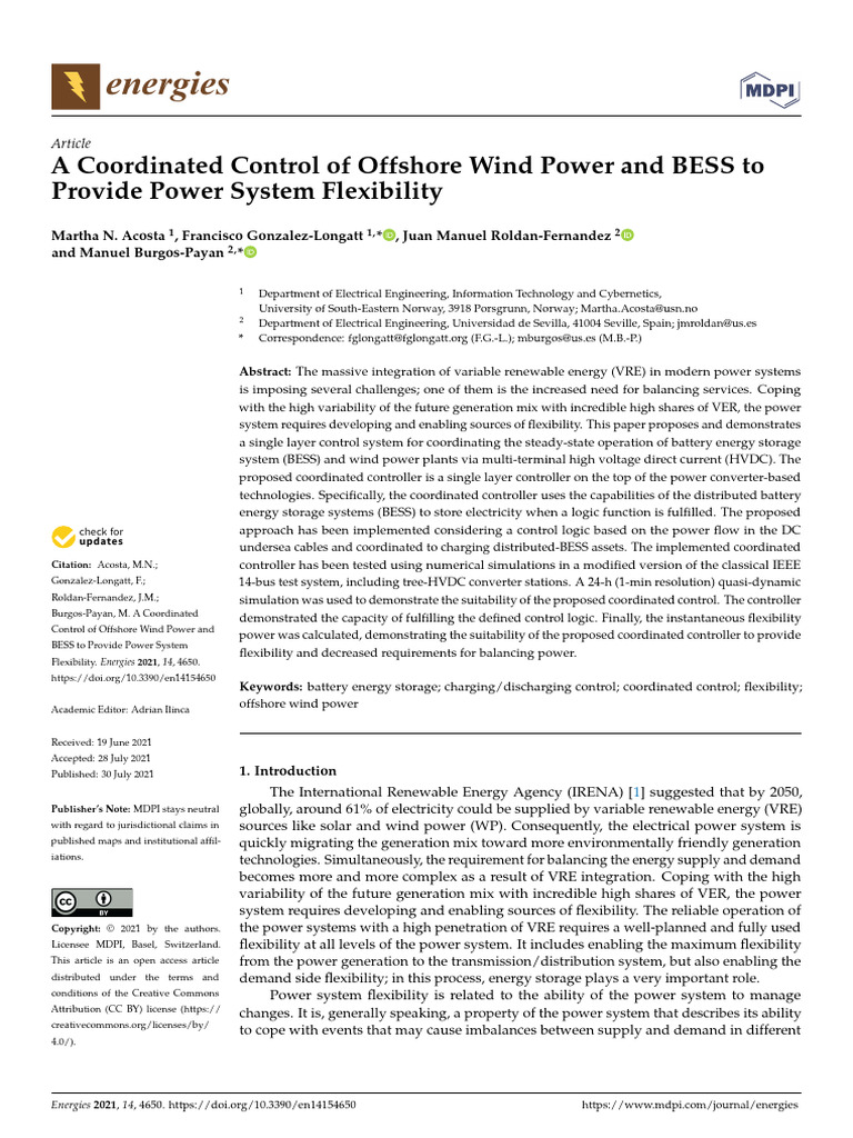 Coordinated Control for Wind Power Flexibility | PDF | Power ...
