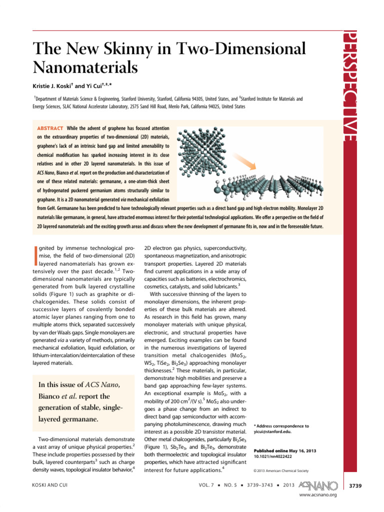 Advances in Two-Dimensional Nanomaterials | PDF | Graphene | Semiconductors