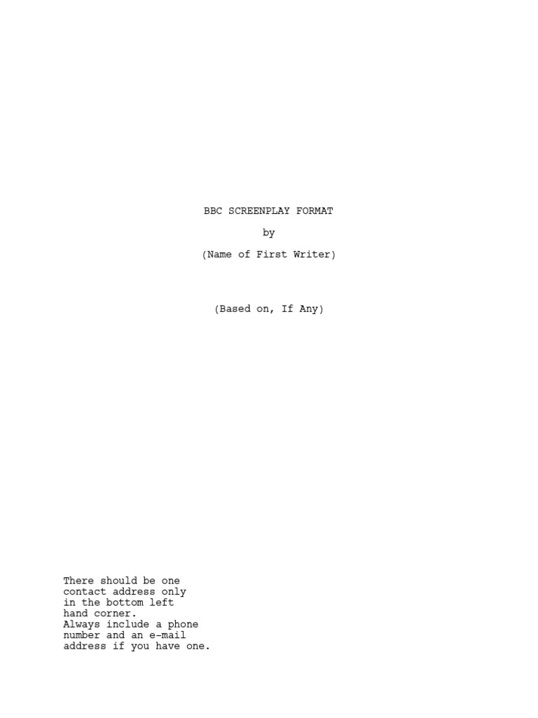 BBC Screenplay Format Guide | PDF