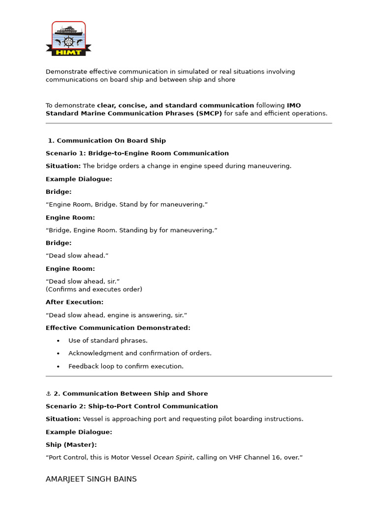Effective Maritime Communication Techniques | PDF | Anchor | Communication