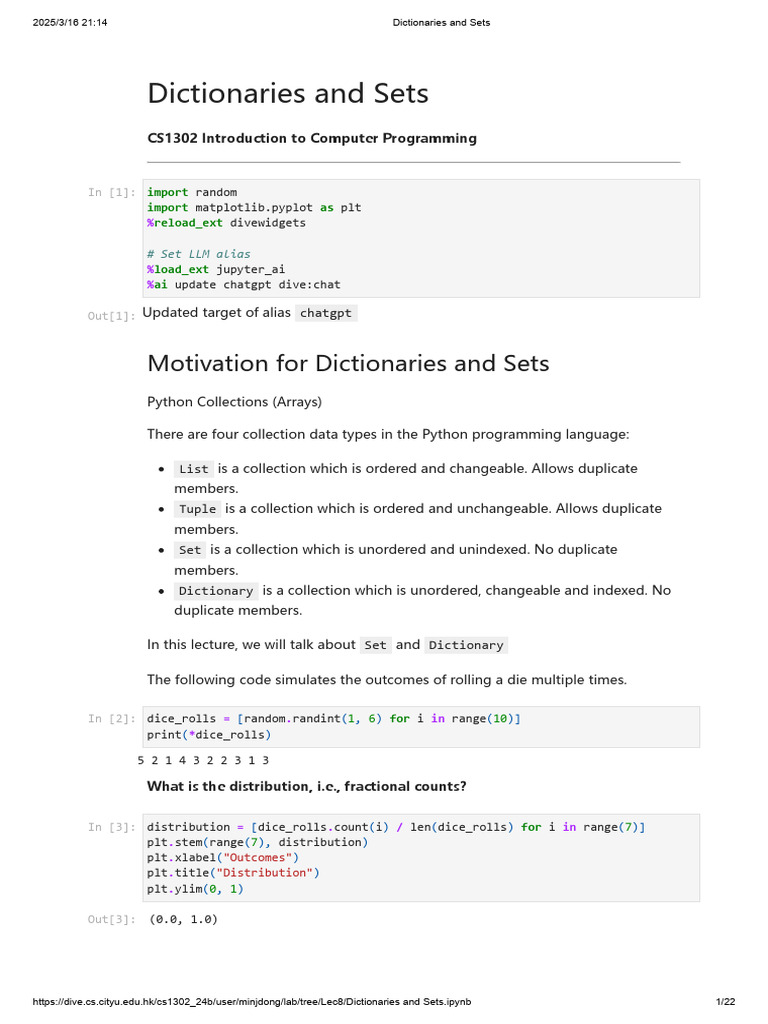 Dictionaries and Sets | PDF | Computer Programming | Software Engineering