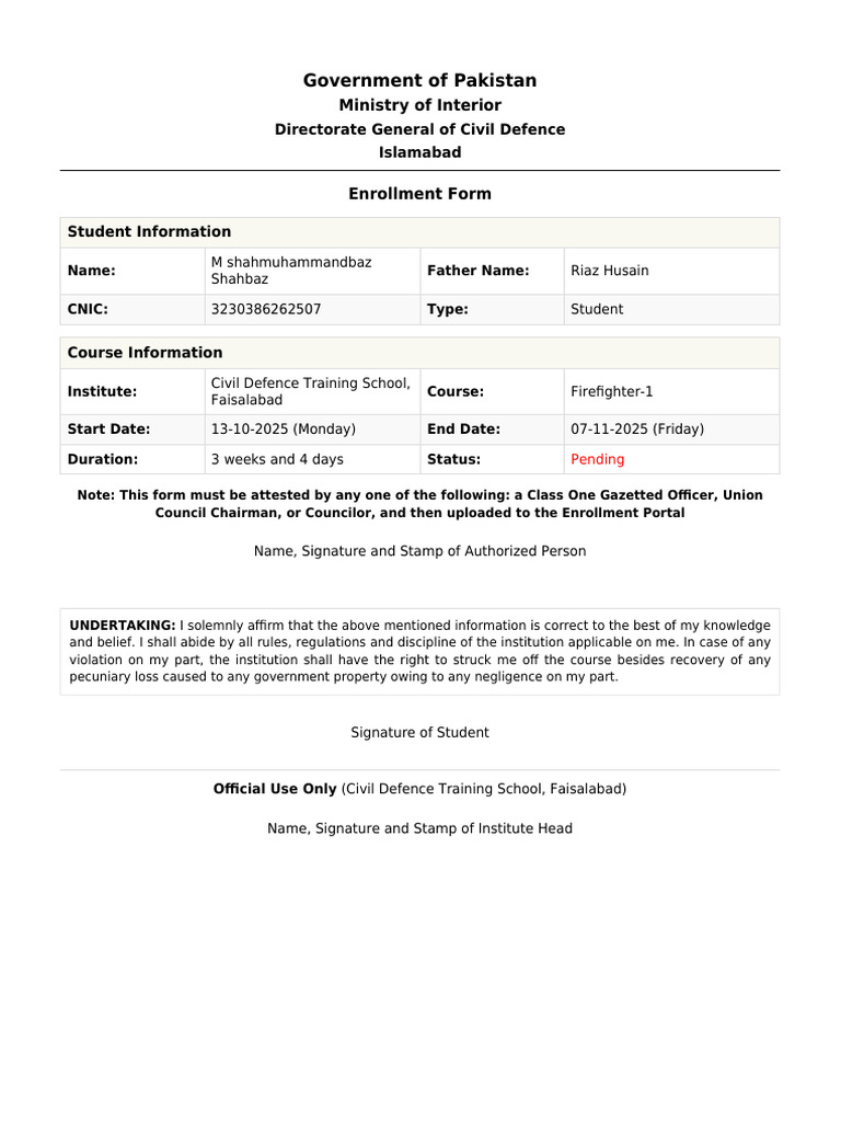 Enrollment Form | PDF