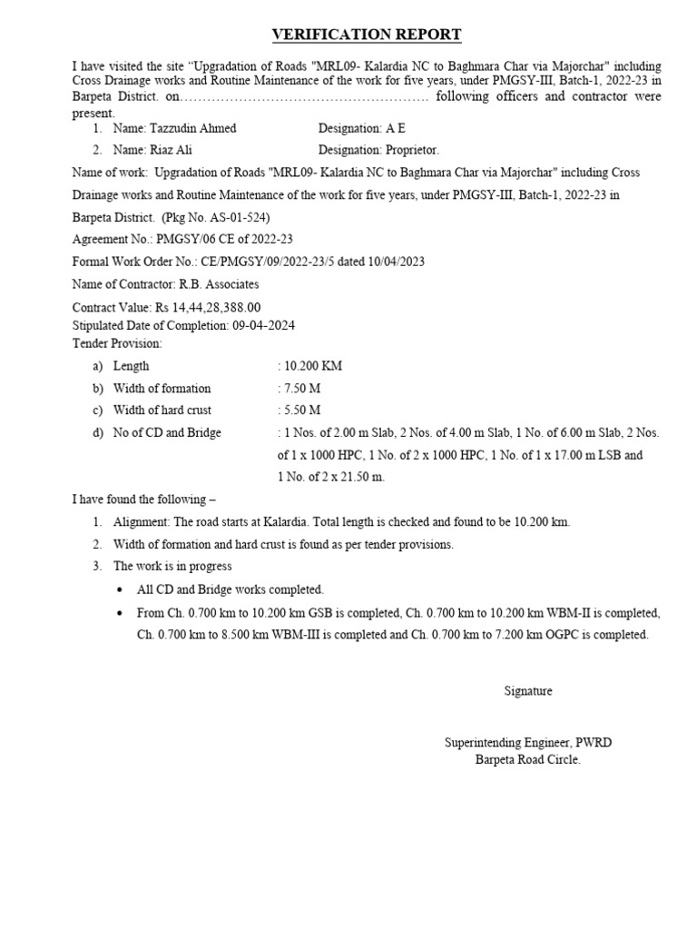 Verification Report 524 | PDF