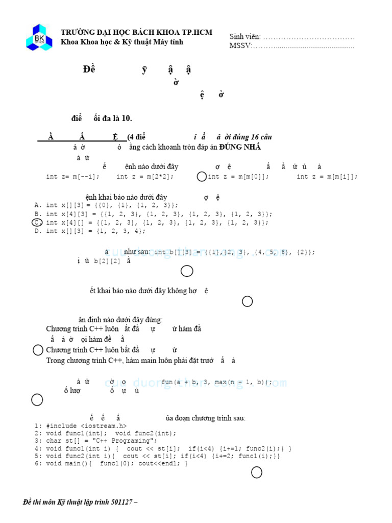 Ky Thuat Lap Trinh Tran Quang KTLT 13 14 Sol (Cuuduongthancong - Com) | PDF