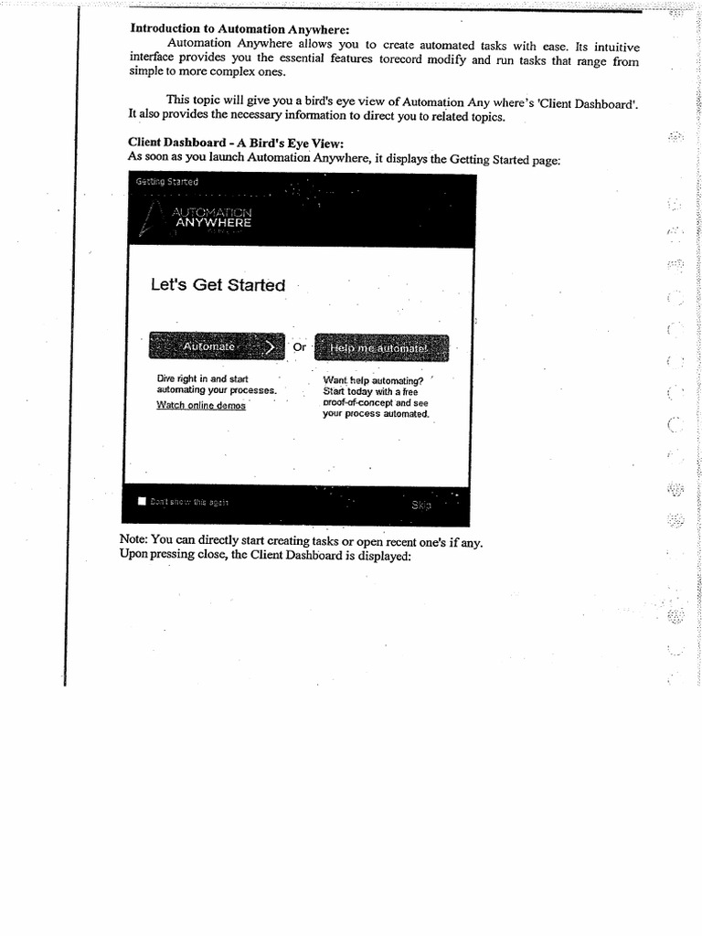 AA Client Dashboard RPA | PDF