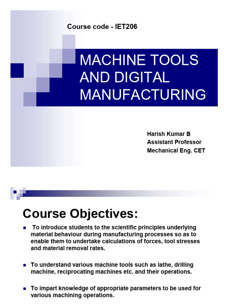 Machine Tools and Digital Manufacturing | PDF | Machining | Wear