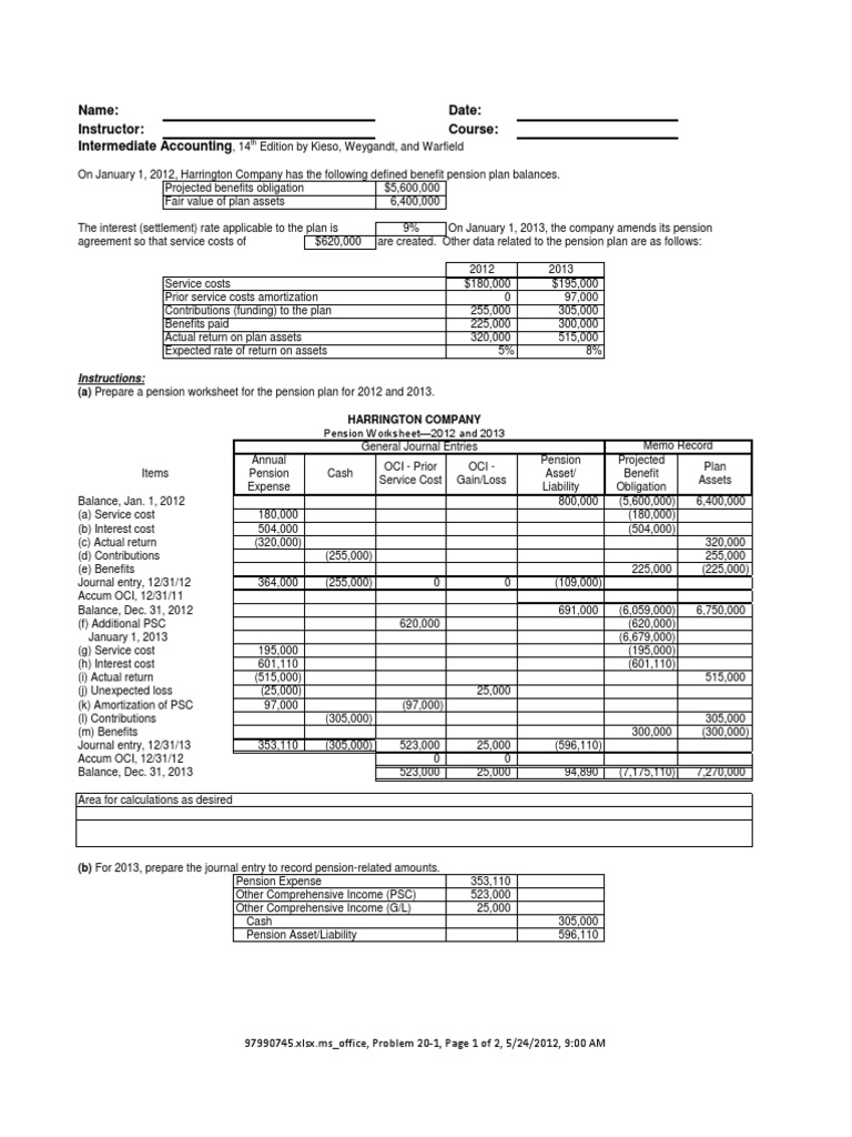 Worksheets Pension Worksheet ac557 w3 hw hb pension income statement