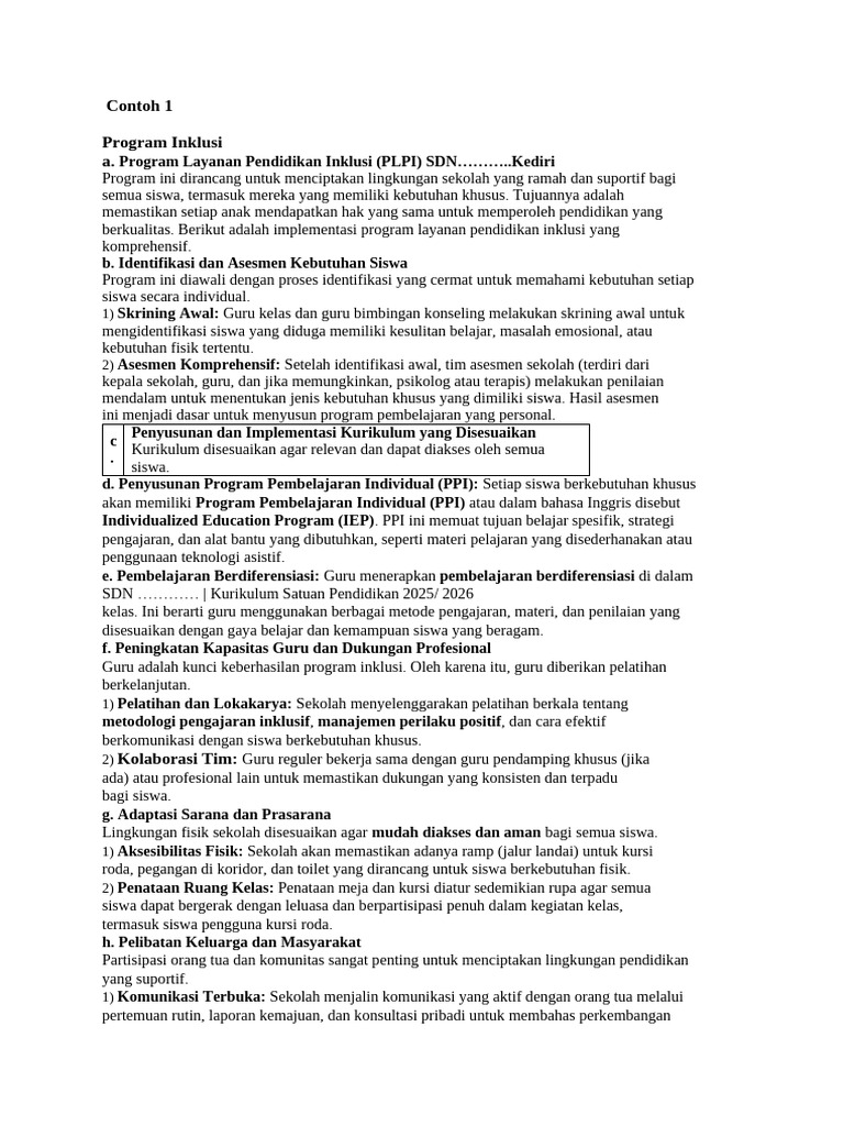 Program Inklusi untuk Pendidikan Berkualitas | PDF