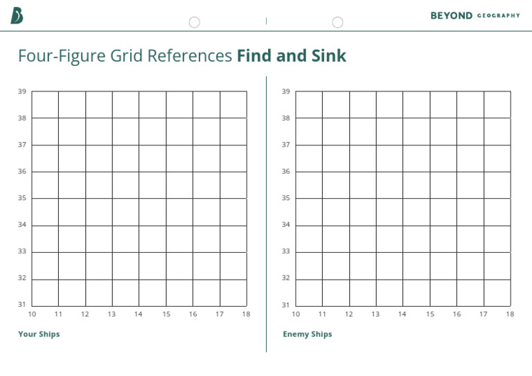 Four-Figure Grid References Find and Sink | PDF