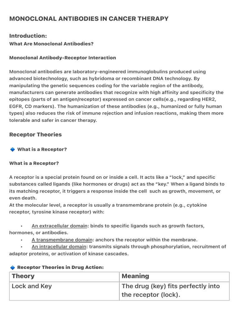 Monoclonal Antibodies in Cancer Therapy | PDF | Antibody | Epidermal ...