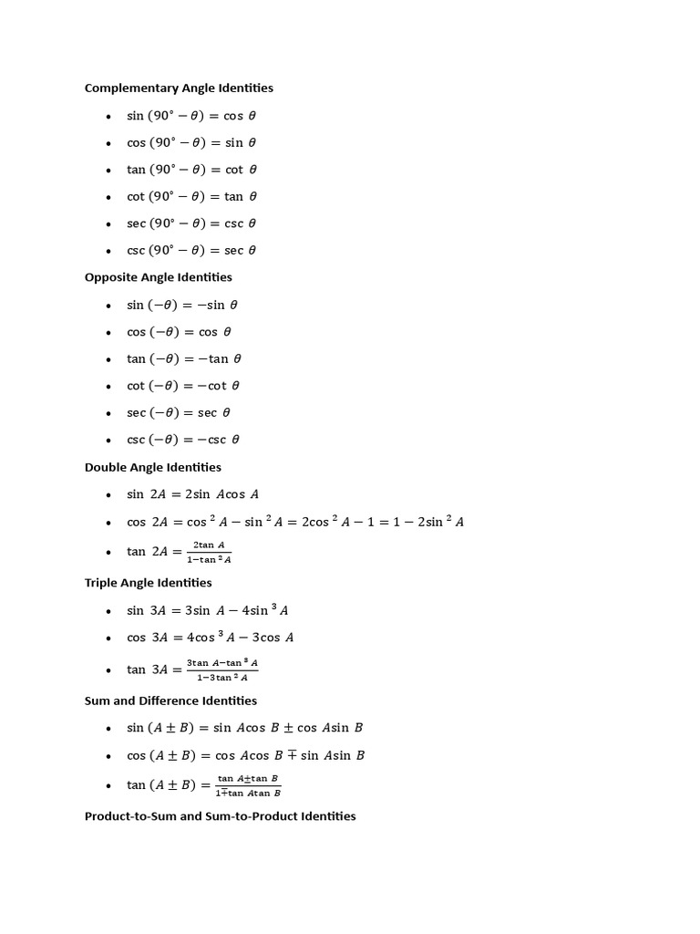 Identities | PDF | Mathematical Objects | Combinatorics