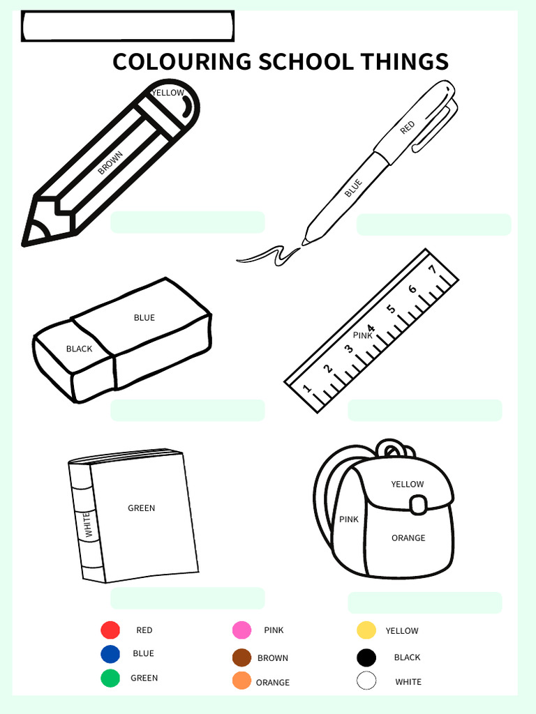 School Coloring Guide: Colors List | PDF