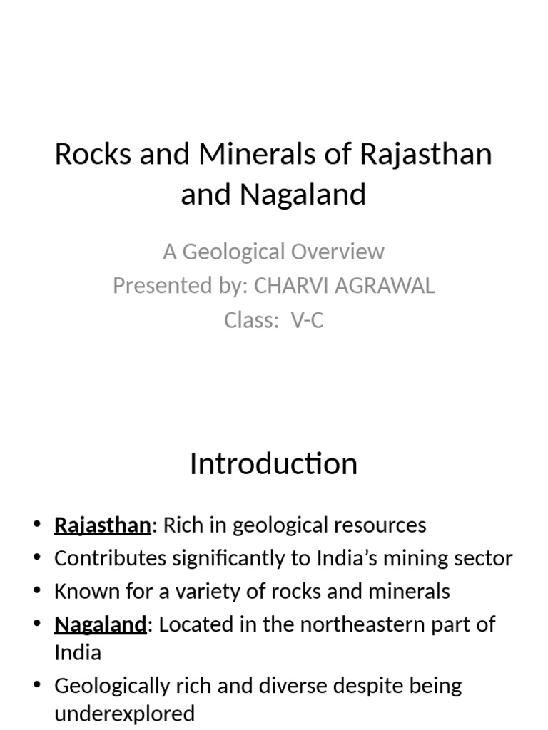 On Rocks and Minerals of Rajasthan and Nagaland | PDF | Rock (Geology ...