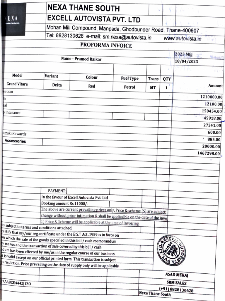 Car Invoice1 | PDF