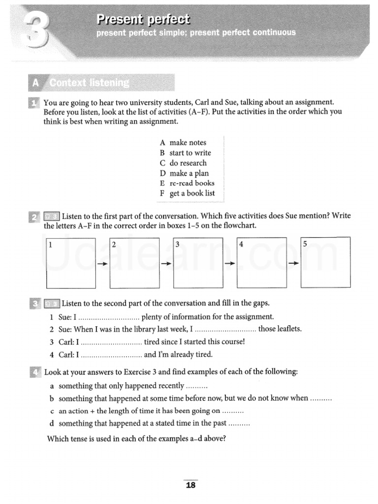 Present Perfect Tenses - Ex | PDF