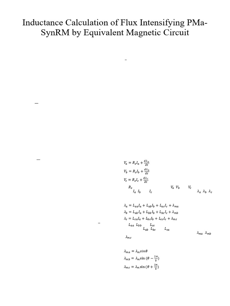 Inductance Calculation for PMa-SynRM | PDF | Electric Motor | Inductance