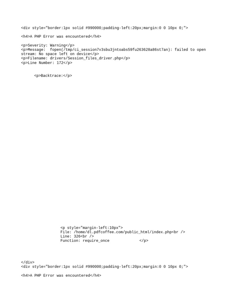 PHP Session and Curl Errors Explained | PDF | Computer File | Filename