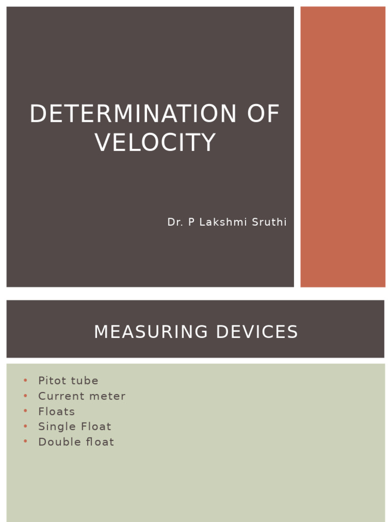 Measuring Water Flow Velocity Methods | PDF | Pressure | Applied And ...