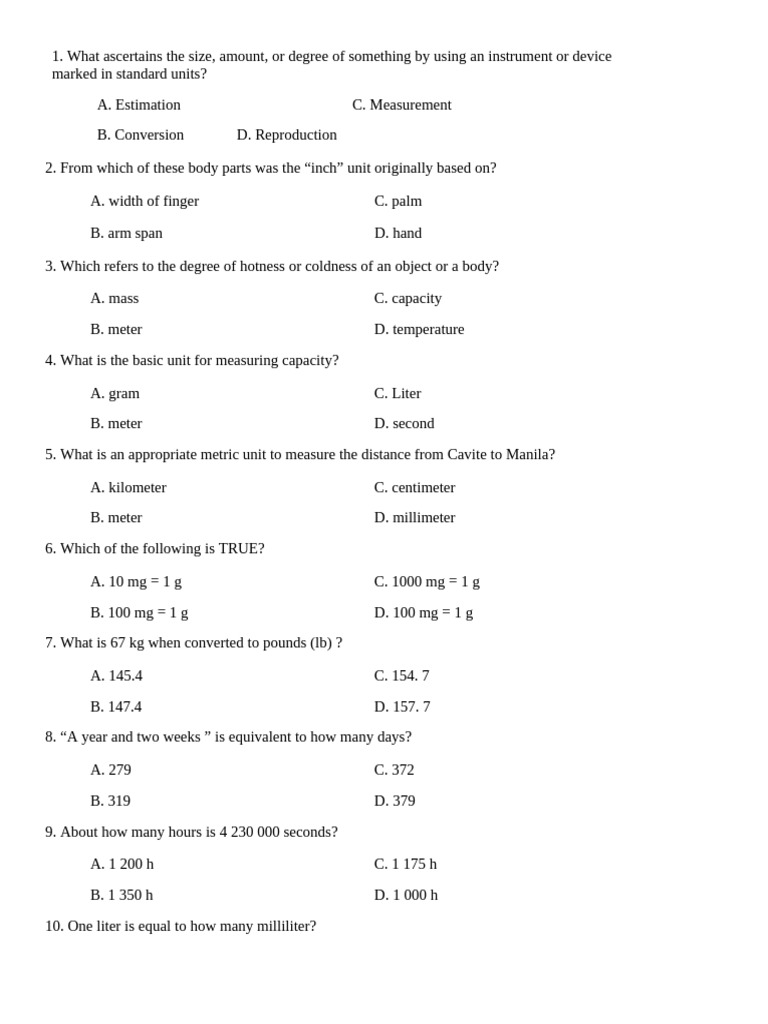 G7 Math Q2 TQ | PDF | Pound (Mass) | Quantity