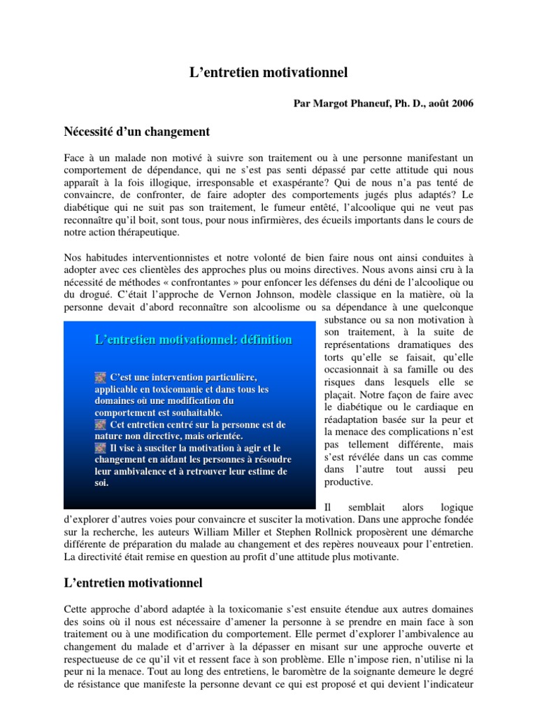 comment faire un entretien de motivation
