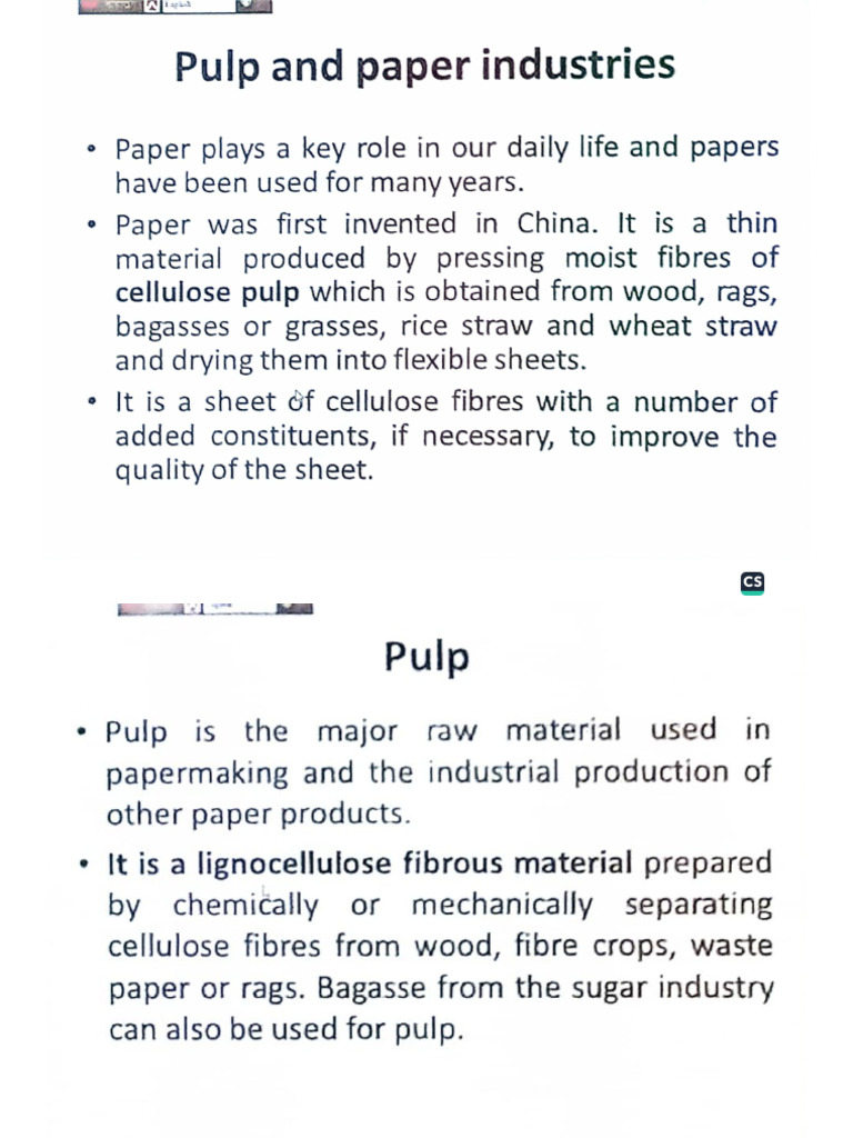 Pulp and Paper Industries | PDF