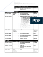 Sample Training Schedule