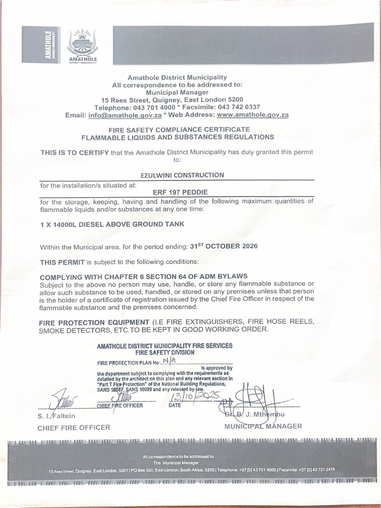 Diesel Tank Permit | PDF